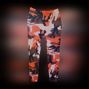 Orange Camouflage leggings